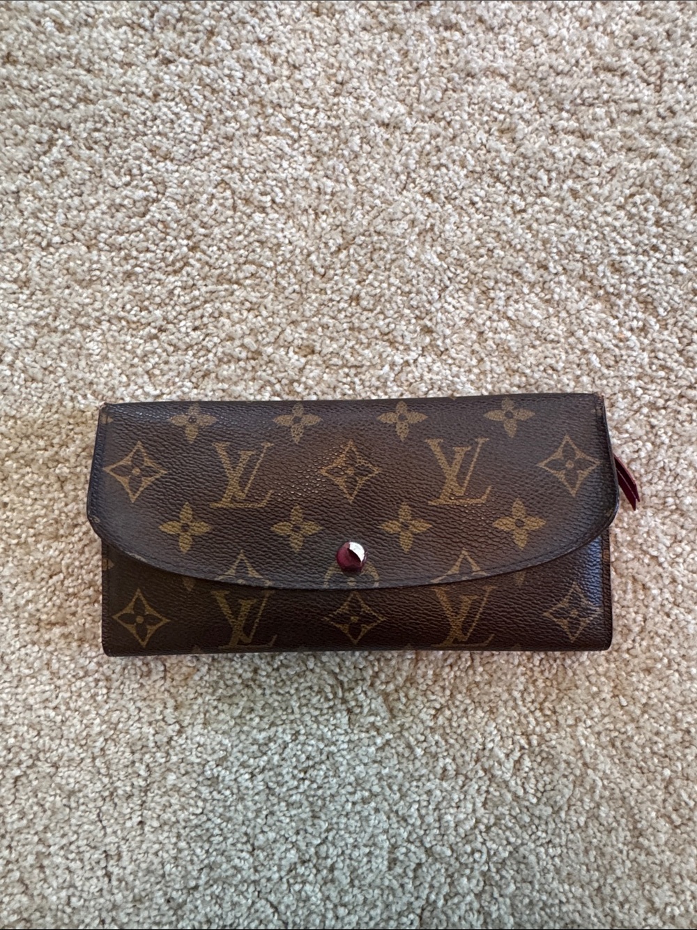 LOUIS VUITTON Pink Monogram Emilie Wallet